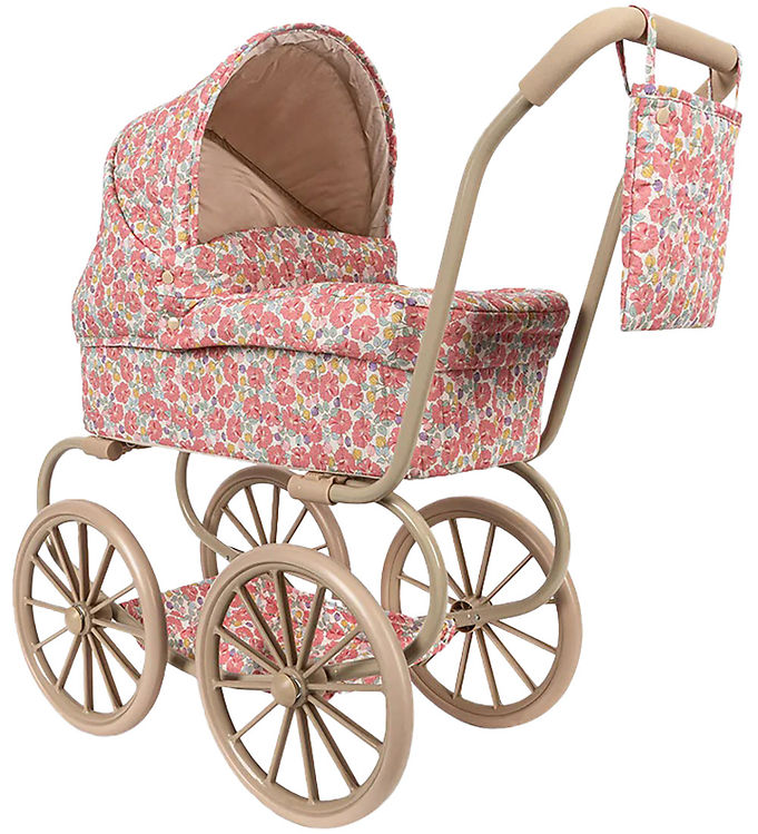 Rosa Konges Sløjd Dukkebarnevogn Minnie Rose Anglaise - Konges Sløjd Barnevogne  - 5715681055700
