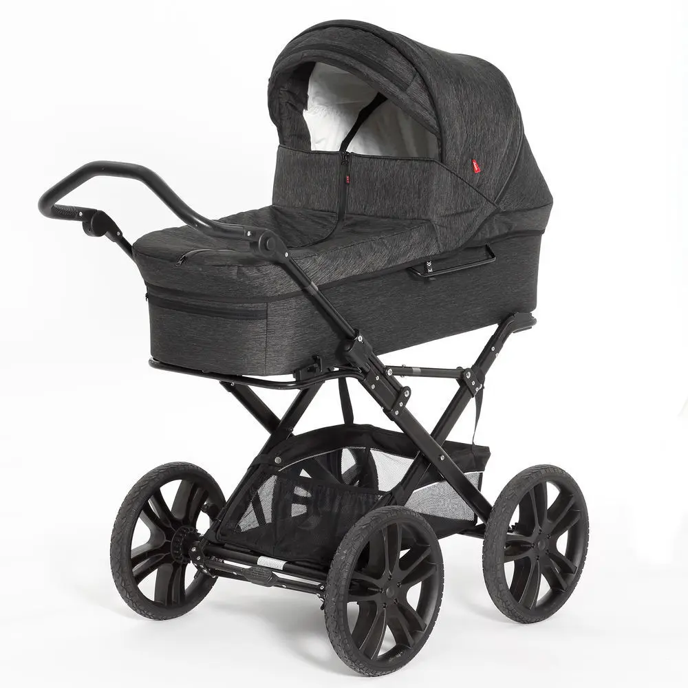 Sort North Barnevogn Black Melange - Odder Barnevogne  - 5710271800692