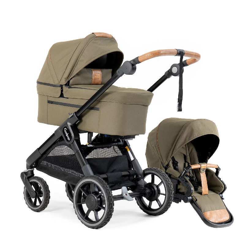Emmaljunga Sento Max Flat Combi Outdoor Olive - Emmaljunga Barnevogne