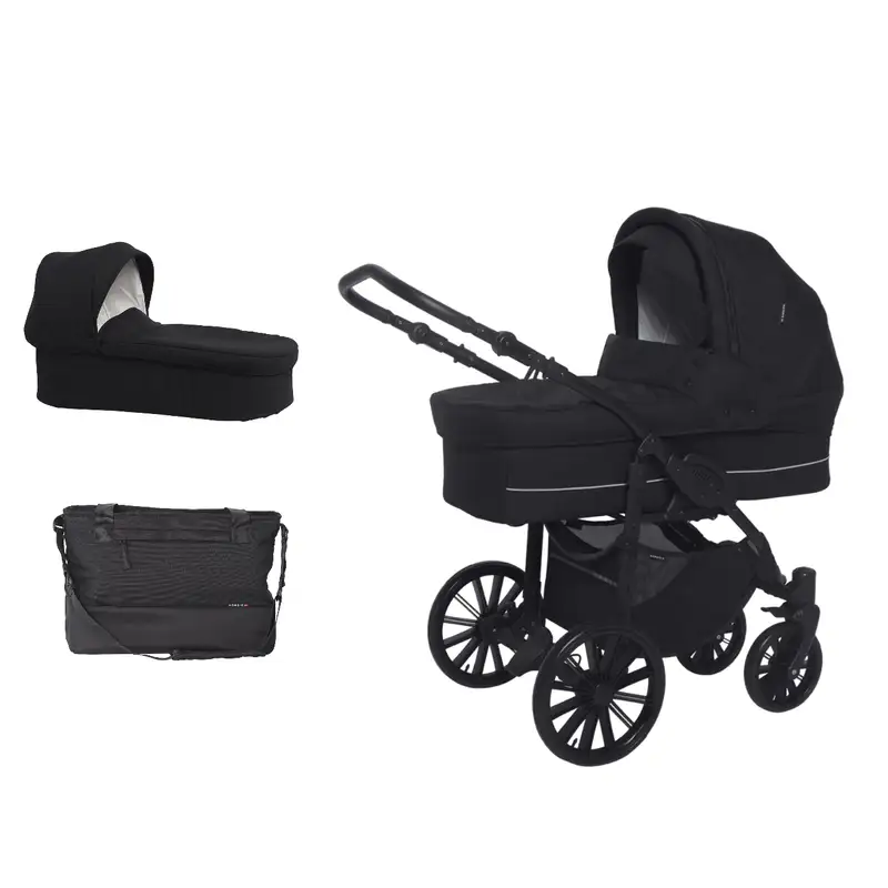 Sort Basson Nordic Lux Inkl Lift Taske Dusty Black - Basson Baby Barnevogne
