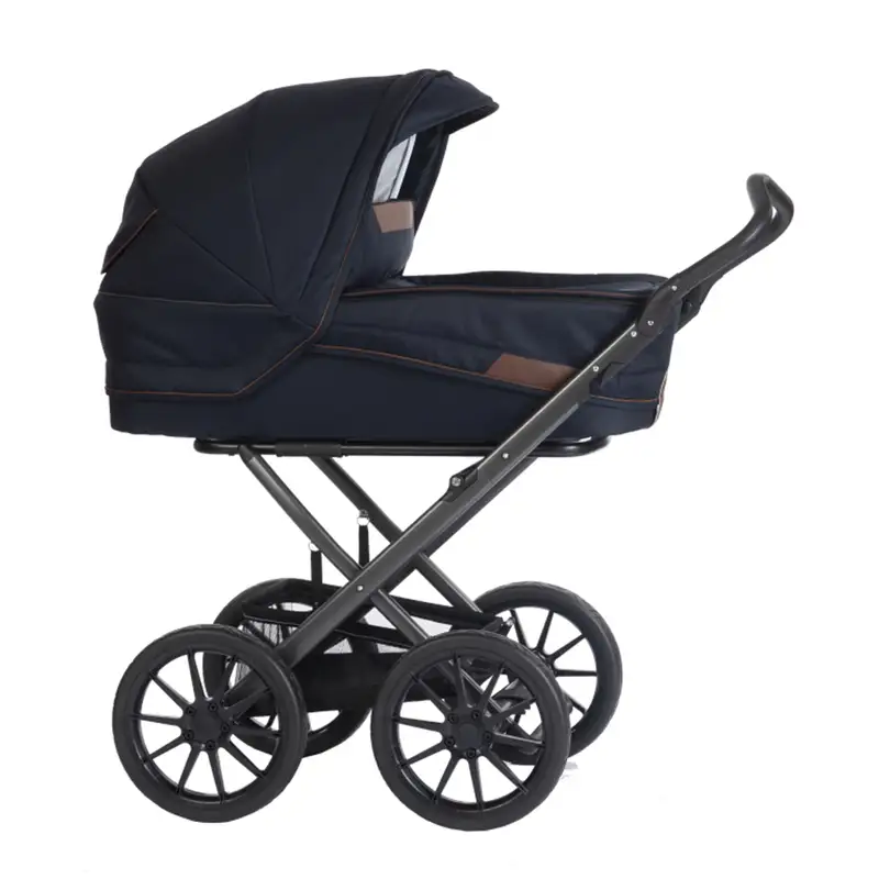 Stork Classic Stel: Carbon Overdel: Navy Blue Brown - Stork Barnevogne  - 5710156109650