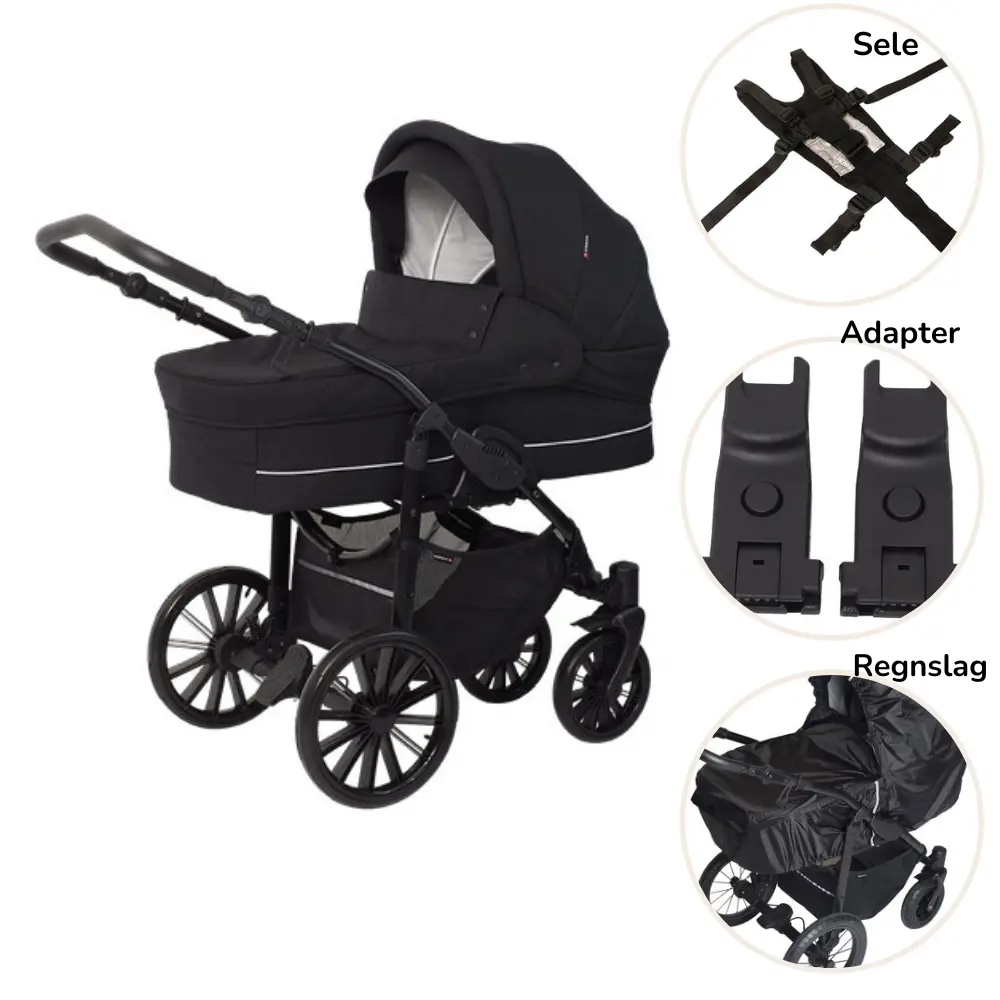 Sort Nordic Lux Pakke Dusty Black - Basson Barnevogne - 5904906060500