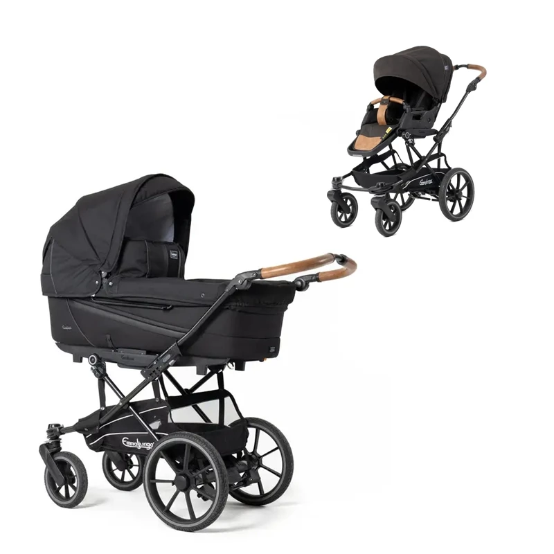 Sort Emmaljunga Big Star Supreme Inkl Klapvognssæde Black - Emmaljunga Barnevogne  - 7332650150044